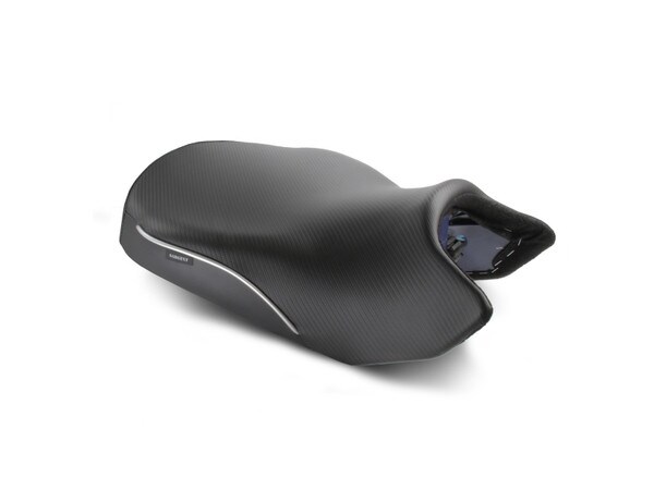Check out the World Sport Performance Aftermarket Front Motorcycle Seat with CFX and Silver Welt for the BMW R 1300 GS.